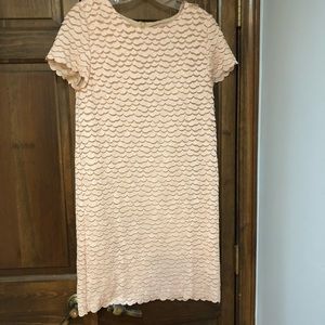 Blush pink scallop dress by European brand